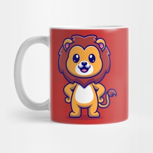 Cute Lion Standing Cartoon Mug